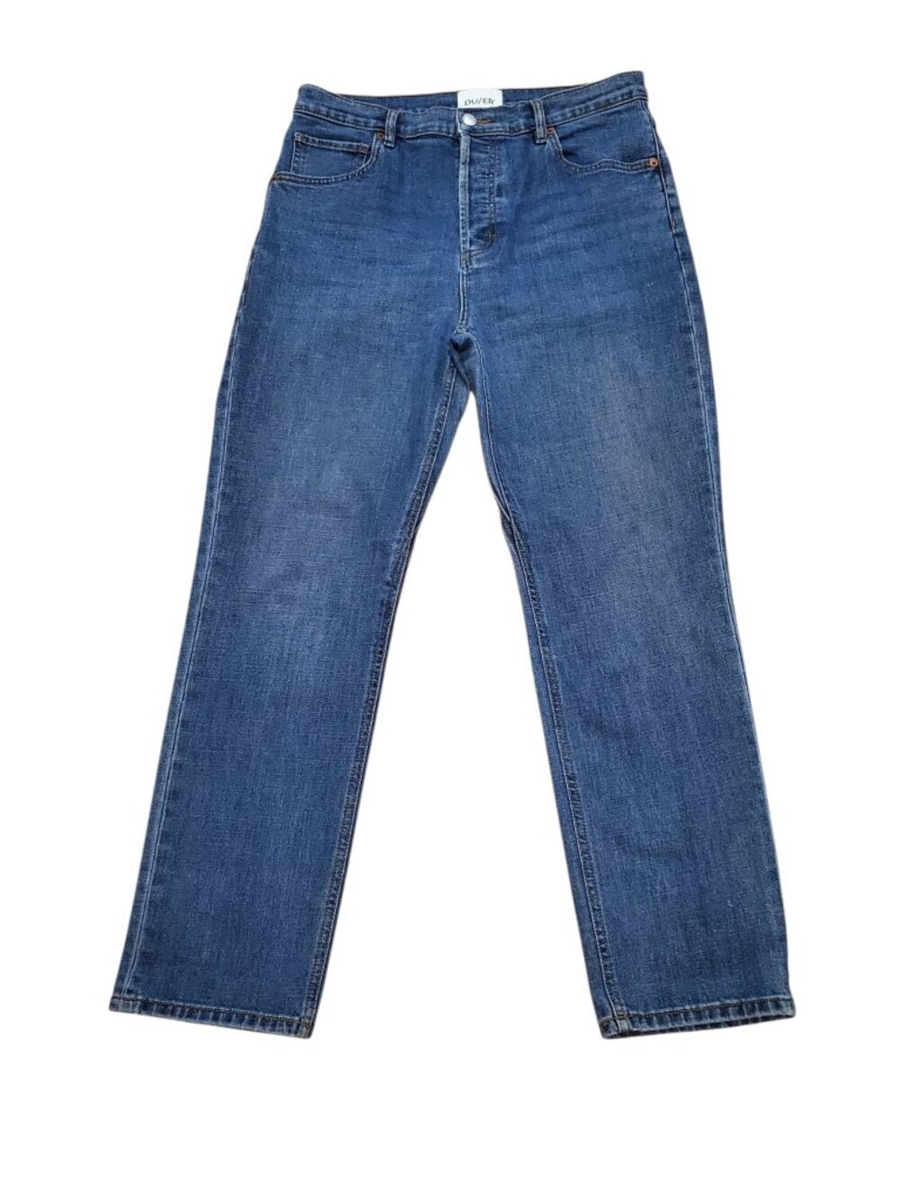 DU/ER SZ 31 Women's Midweight High Rise Straight Button Fly Blue Jeans